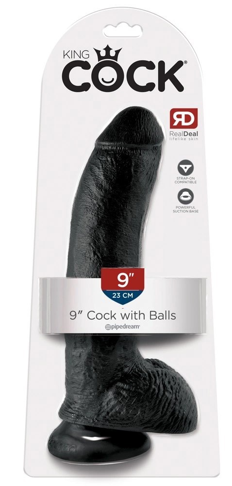 King Cock - Realistyczne Dildo Z Żołędziem Jądrami I Żyłkami 23 CM Czarny King Cock King Cock - Realistyczne Dildo Z Żołędziem Jądrami I Żyłkami 23 CM Czarny King Cock