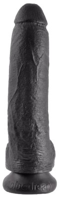 King Cock - Realistyczne Dildo Z Żołędziem Jądrami I Żyłkami 23 CM Czarny King Cock