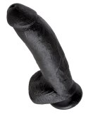 King Cock - Realistyczne Dildo Z Żołędziem Jądrami I Żyłkami 23 CM Czarny King Cock
