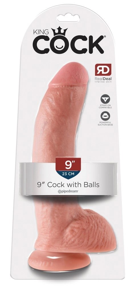 King Cock - Realistyczne Dildo Z Żołędziem Jądrami I Żyłkami 23 CM Jasny Kolor Skóry King Cock King Cock - Realistyczne Dildo Z Żołędziem Jądrami I Żyłkami 23 CM Jasny Kolor Skóry King Cock