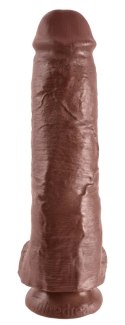 King Cock - Realistyczne Dildo Z Żołędziem Jądrami I Żyłkami 28 CM Brązowy Kolor Skóry King Cock