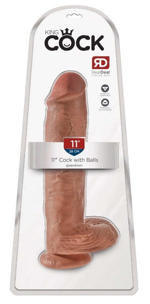 King Cock - Realistyczne Dildo Z Żołędziem Jądrami I Żyłkami 28 CM Ciemny Kolor Skóry King Cock King Cock - Realistyczne Dildo Z Żołędziem Jądrami I Żyłkami 28 CM Ciemny Kolor Skóry King Cock