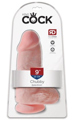 King Cock - Realistyczne Grube Dildo Z Przyssawką 23 CM Jasny Kolor Skóry King Cock