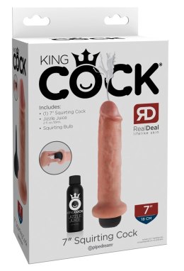 King Cock - Realistyczne Naturalne Dildo Z Wytryskiem 15 CM Jasny Kolor Skóry King Cock