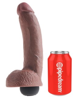 King Cock - Realistyczne Naturalne Dildo Z Wytryskiem 23 CM Ciemny Kolor Skóry King Cock
