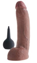 King Cock - Realistyczne Naturalne Dildo Z Wytryskiem 23 CM Ciemny Kolor Skóry King Cock