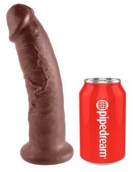 King Cock - Realistyczne Zakrzywione Dildo Z Przyssawką 23 CM Brązowy Kolor Skóry King Cock