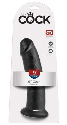King Cock - Realistyczne Zakrzywione Dildo Z Przyssawką 23 CM Czarny King Cock