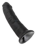 King Cock - Realistyczne Zakrzywione Dildo Z Przyssawką 23 CM Czarny King Cock