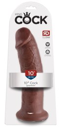 King Cock - Realistyczne Zakrzywione Dildo Z Przyssawką 25 CM Brązowy Kolor Skóry King Cock