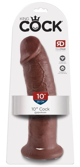 King Cock - Realistyczne Zakrzywione Dildo Z Przyssawką 25 CM Brązowy Kolor Skóry King Cock