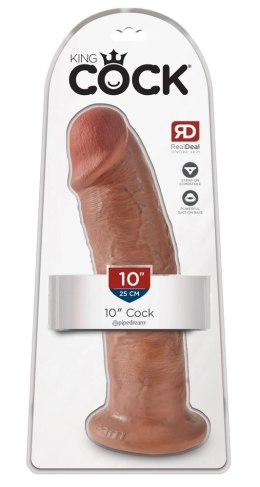 King Cock - Realistyczne Zakrzywione Dildo Z Przyssawką 25 CM Ciemny Kolor Skóry King Cock