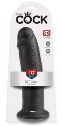 King Cock - Realistyczne Zakrzywione Dildo Z Przyssawką 25 CM Czarny King Cock