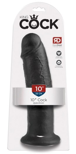 King Cock - Realistyczne Zakrzywione Dildo Z Przyssawką 25 CM Czarny King Cock