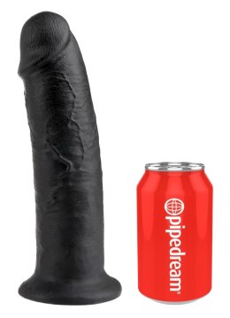 King Cock - Realistyczne Zakrzywione Dildo Z Przyssawką 25 CM Czarny King Cock