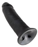 King Cock - Realistyczne Zakrzywione Dildo Z Przyssawką 25 CM Czarny King Cock