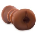 PET - Ręczny Podwójny Masturbator Z Odbytem I Pochwą Brązowy Pipedream Extreme Toyz