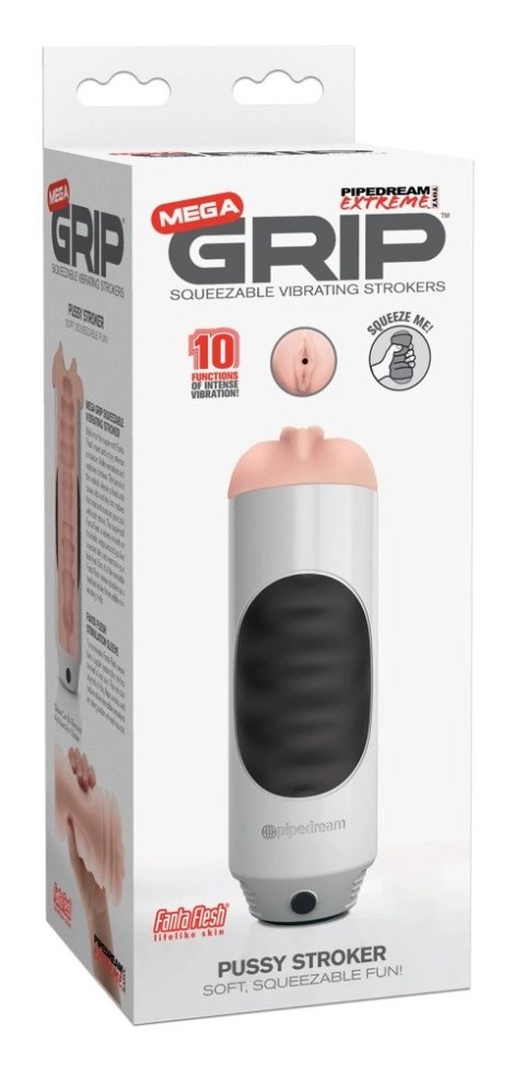 PET - Wibrujący Podwójny Masturbator Z Pochwą I Odbytem Biały Pipedream Extreme Toyz