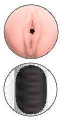 PET - Wibrujący Podwójny Masturbator Z Pochwą I Odbytem Biały Pipedream Extreme Toyz