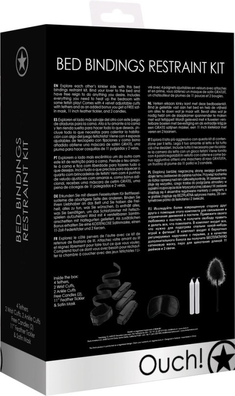 Zestaw unieruchamiający wiązania do łóżka Ouch! by shots Ouch! by Shots Zestaw unieruchamiający wiązania do łóżka Ouch! by shots Ouch! by Shots