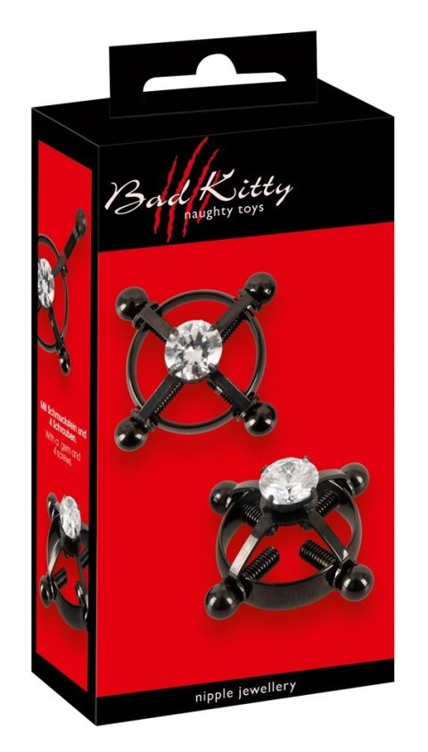 Bad Kitty - Zaciski Na Sutki Z 4 Śrubami Czarne Bad Kitty Bad Kitty - Zaciski Na Sutki Z 4 Śrubami Czarne Bad Kitty