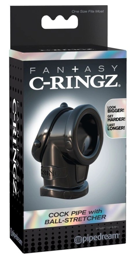 Fantasy C-Ringz - Elastyczny Pierścień Na Penisa I Jądra Czarny 8,3cm Fantasy C-Ringz