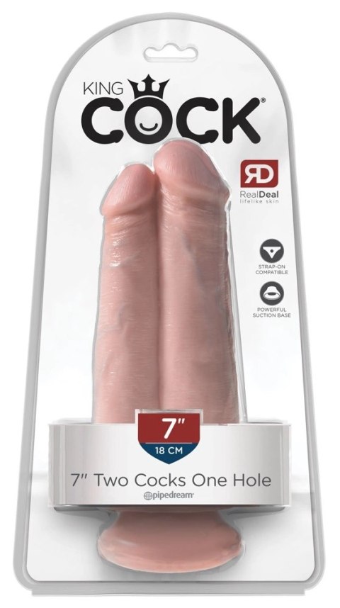 King Cock - Realistyczne Podwójne Dildo Z Przyssawką 18 CM Jasny Kolor Skóry King Cock King Cock - Realistyczne Podwójne Dildo Z Przyssawką 18 CM Jasny Kolor Skóry King Cock