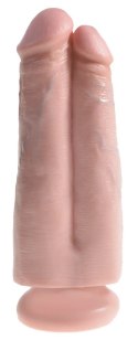 King Cock - Realistyczne Podwójne Dildo Z Przyssawką 18 CM Jasny Kolor Skóry King Cock