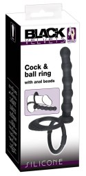 Pierścień Na Penisa I Jądra Z Analnym Dildo - Black Velvets Black Velvets