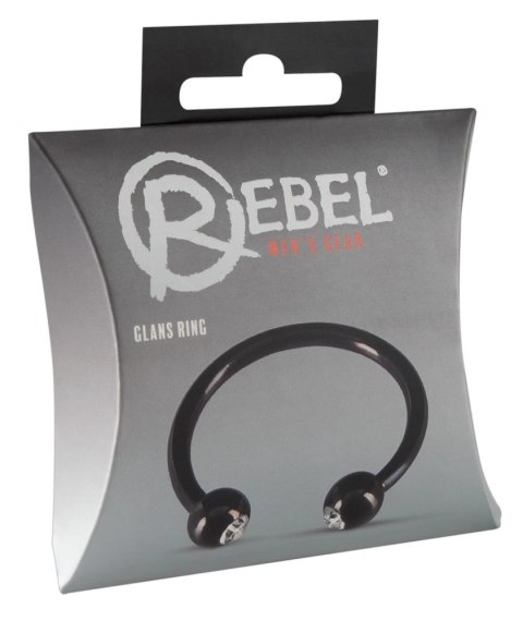 Rebel - Otwarty Stalowy Pierścień Na Penisa Z 2 Kulkami Czarny Rebel Rebel - Otwarty Stalowy Pierścień Na Penisa Z 2 Kulkami Czarny Rebel