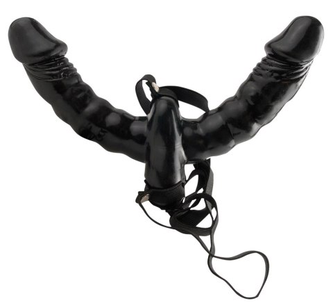 Fetish Fantasy Series - Uprząż Strap-On Z Podwójnym Czarnym Wibratorem Fetish Fantasy Series Fetish Fantasy Series - Uprząż Strap-On Z Podwójnym Czarnym Wibratorem Fetish Fantasy Series