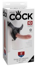 King Cock - Realistyczne Dildo Strap-On 20 CM Jasny Kolor Skóry King Cock