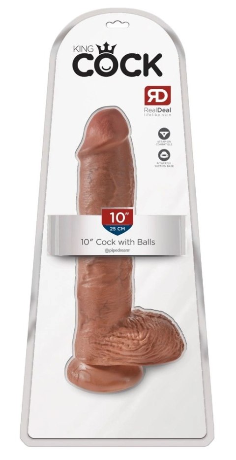 King Cock - Realistyczne Dildo Z Żołędziem Jądrami I Żyłkami 25 CM Ciemny Kolor Skóry King Cock King Cock - Realistyczne Dildo Z Żołędziem Jądrami I Żyłkami 25 CM Ciemny Kolor Skóry King Cock