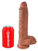 King Cock - Realistyczne Dildo Z Żołędziem Jądrami I Żyłkami 25 CM Ciemny Kolor Skóry King Cock