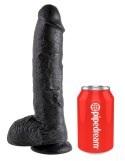 King Cock - Realistyczne Dildo Z Żołędziem Jądrami I Żyłkami 25 CM Czarny King Cock