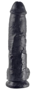 King Cock - Realistyczne Dildo Z Żołędziem Jądrami I Żyłkami 25 CM Czarny King Cock