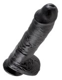 King Cock - Realistyczne Dildo Z Żołędziem Jądrami I Żyłkami 25 CM Czarny King Cock