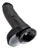 King Cock - Realistyczne Dildo Z Żołędziem Jądrami I Żyłkami 25 CM Czarny King Cock