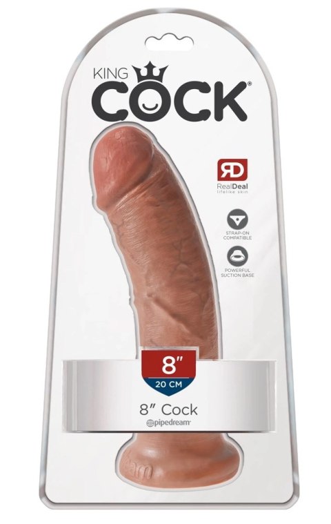 King Cock - Realistyczne Dildo Z Żyłkami I Przyssawką 20 CM Jasny Kolor Skóry King Cock