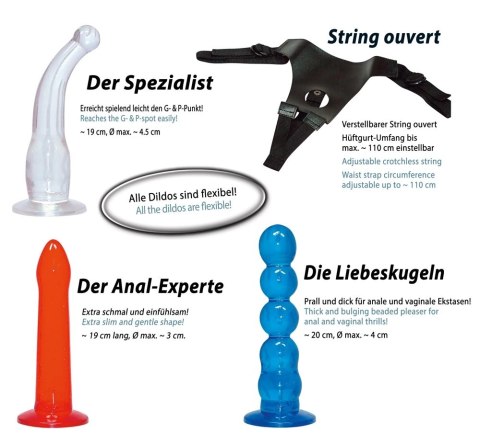 You2Toys - Pasek na dildo + 3 szt dildo You2Toys You2Toys - Pasek na dildo + 3 szt dildo You2Toys
