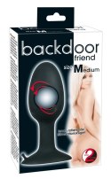 Backdoor Friend - Zaokrąglony Korek Analny Z Kulką Stymulacyjną/Medium Silicone Plug Backdoor Friend
