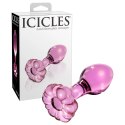 Icicles - Szklany Korek Analny Z Zatyczką W Kształcie Kwiatu Icicles