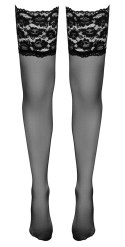 Cottelli LEGWEAR - Czarne Pończochy Z Szeroką Koronką 4 Cottelli LEGWEAR