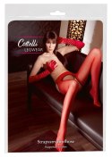 Cottelli LEGWEAR - Czerwone Rajstopy Z Pasem Do Pończoch L/XL Cottelli LEGWEAR