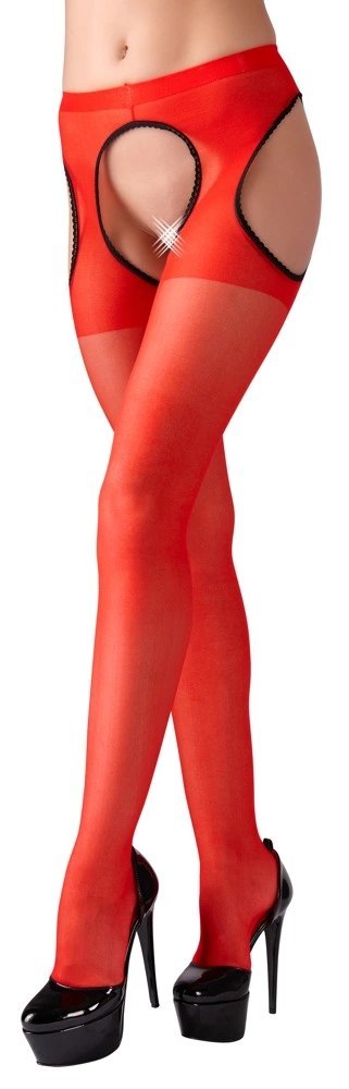 Cottelli LEGWEAR - Czerwone Rajstopy Z Pasem Do Pończoch L/XL Cottelli LEGWEAR Cottelli LEGWEAR - Czerwone Rajstopy Z Pasem Do Pończoch L/XL Cottelli LEGWEAR