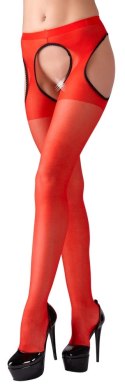 Cottelli LEGWEAR - Czerwone Rajstopy Z Pasem Do Pończoch S/M Cottelli LEGWEAR