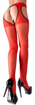 Cottelli LEGWEAR - Czerwone Rajstopy Z Pasem Do Pończoch S/M Cottelli LEGWEAR