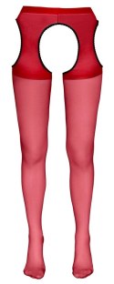 Cottelli LEGWEAR - Czerwone Rajstopy Z Pasem Do Pończoch S/M Cottelli LEGWEAR