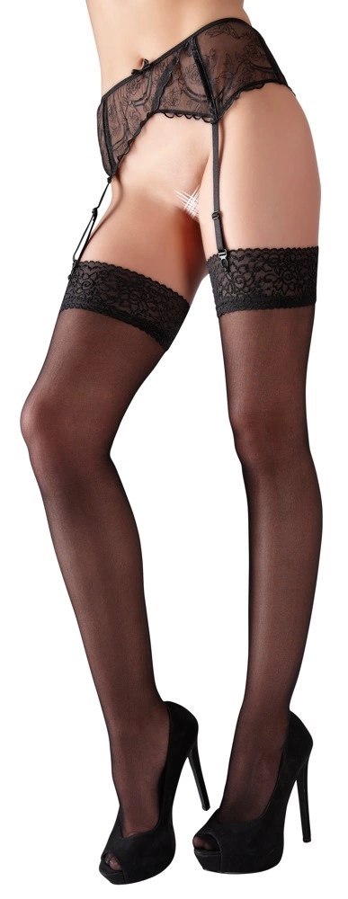 Cottelli LEGWEAR - Klasyczne Czarne Pończochy Z Elegancką Koronką 5 Cottelli LEGWEAR Cottelli LEGWEAR - Klasyczne Czarne Pończochy Z Elegancką Koronką 5 Cottelli LEGWEAR
