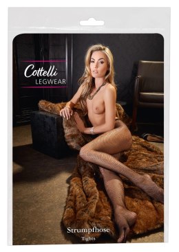 Cottelli LEGWEAR - Klasyczne Czarne Rajstopy Kabaretki S-L Cottelli LEGWEAR
